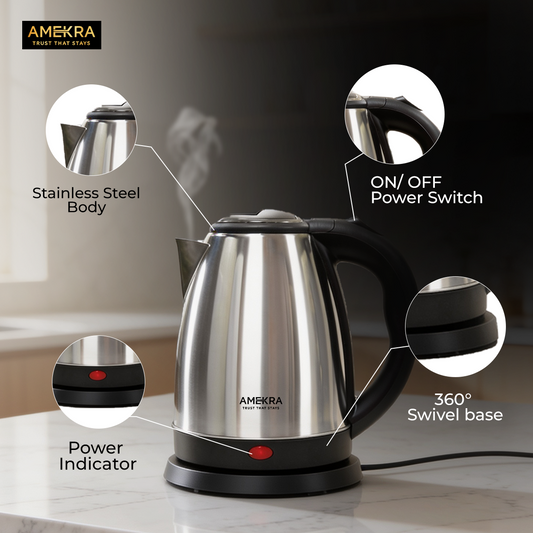 AMEKRA 1.8 L Electric Kettle – 1500W Rapid Boiling Electric Kettle