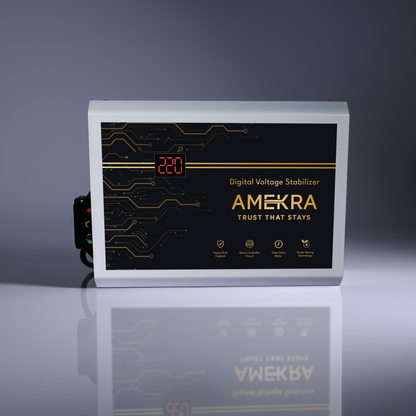 Amekra - Wall Mount Mainline Voltage Stabilizer for Home - 3KVA - 90V - 2400W - Aluminium