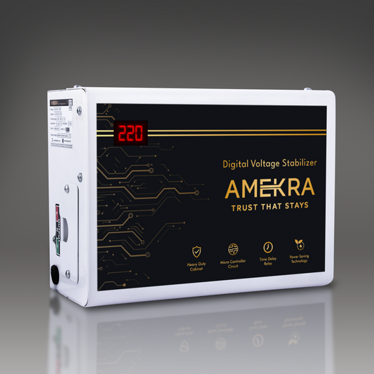Amekra - Wall Mount Stabilizer for AC Upto 0.8, 1.0, 1.5 Ton - 4KVA - 150V Digital - Copper