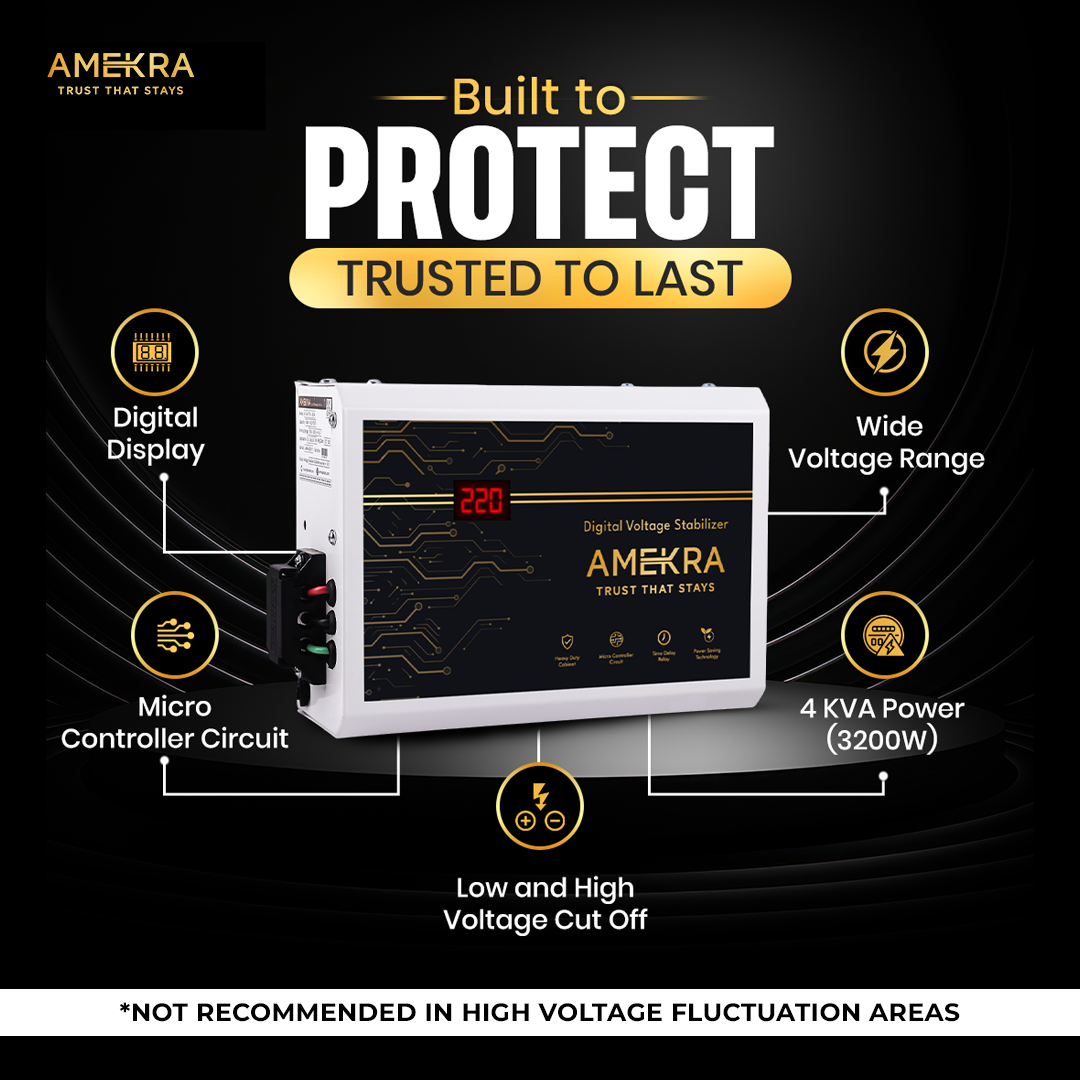 Amekra 4 kva power 3200w ac stabilizer for upto 1.5 ton