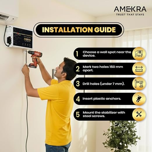 Amekra wall mount Ac voltage stablizer Installation guide