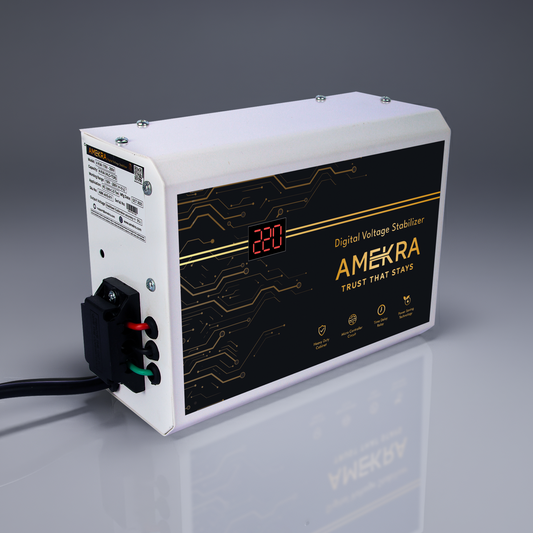 Amekra - Table Top Mainline Voltage Stabilizer for Home - 5KVA - 90V - 4000W - Aluminium