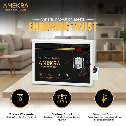 5 KVA 4000W Mainline Wall Mount Voltage Stabilizer for Single Phase Homes | 90V-280V Working Range | Aluminium