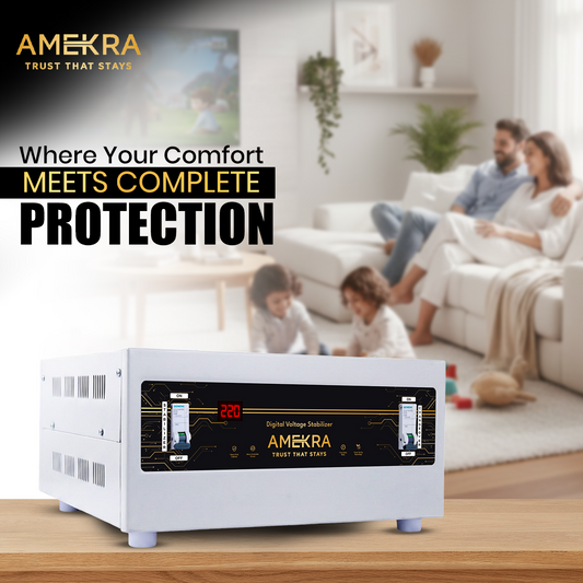 Amekra - Table Top Mainline Voltage Stabilizer for Home - 5KVA - 130V - 4000W - Aluminium